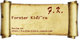 Forster Klára névjegykártya